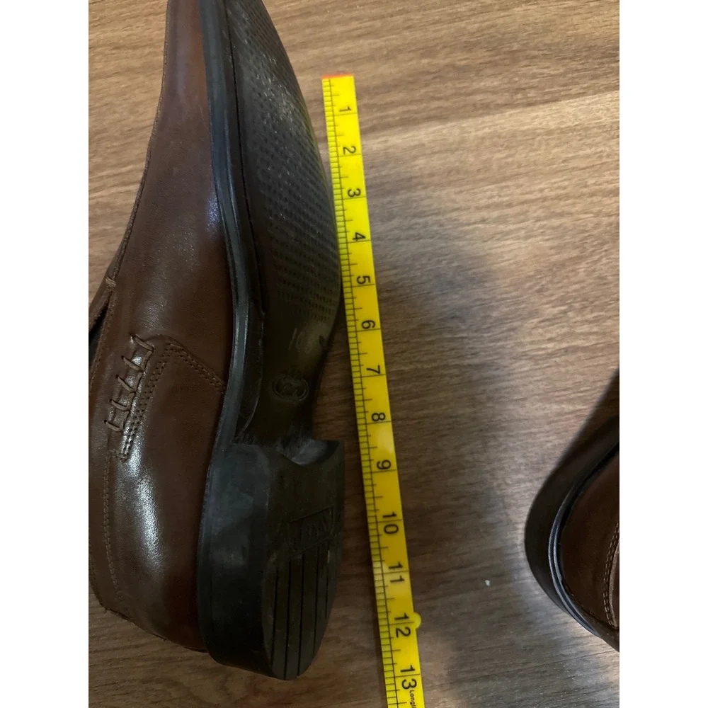 Alfani Mens Pablo Brown Leather Square Toe Slip On Loafers Dress Shoes Size 11 M - Picture 9 of 10